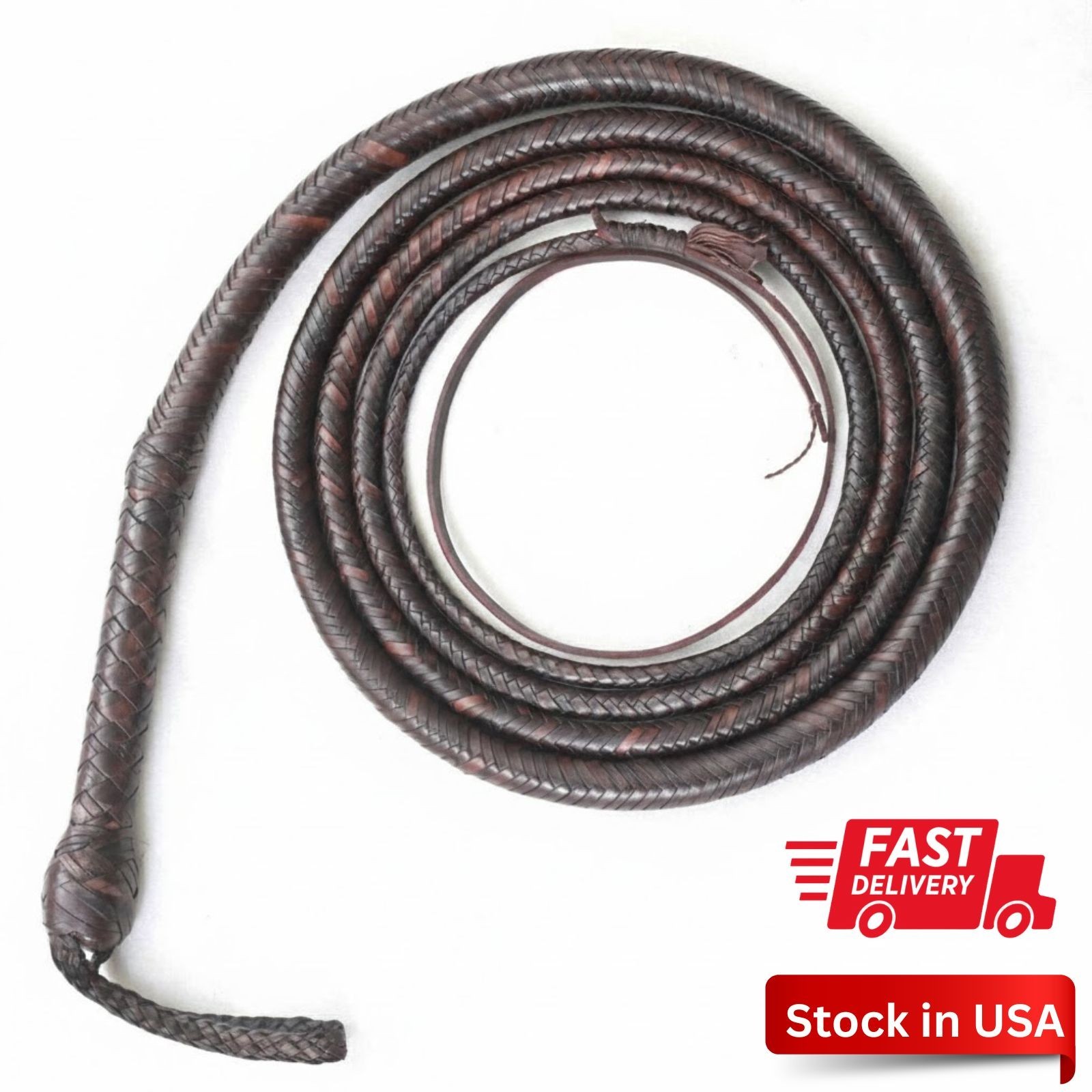 Genuine Leather Indiana Jones Inspired Bullwhip 4–16 Ft long 16 Plaits for Adult