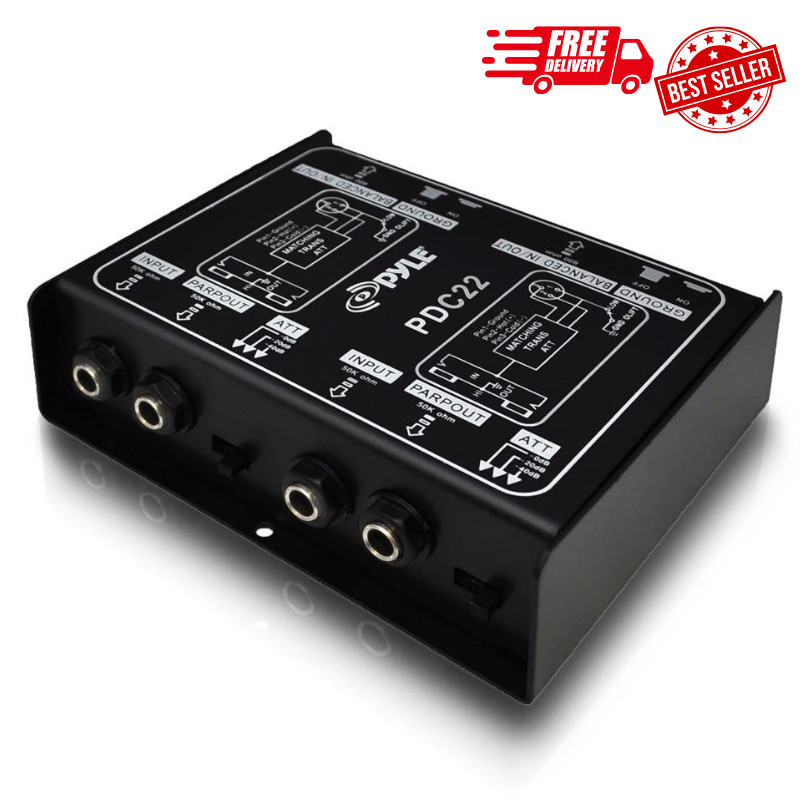 PYLE-PRO Premium Direct Injection Audio Box - Passive DI Unit Hum Eliminator W/