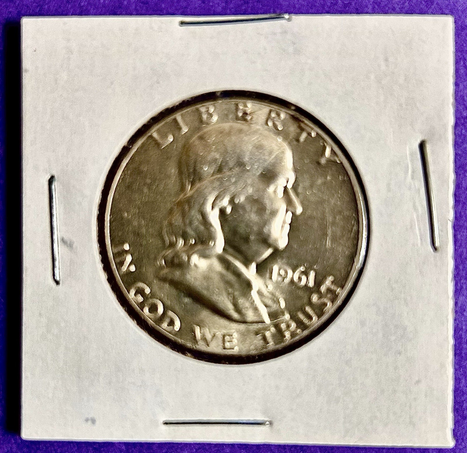 1961 Benjamin Franklin Silver Half Dollar 50c US Coin - Philadelphia Mint 90%