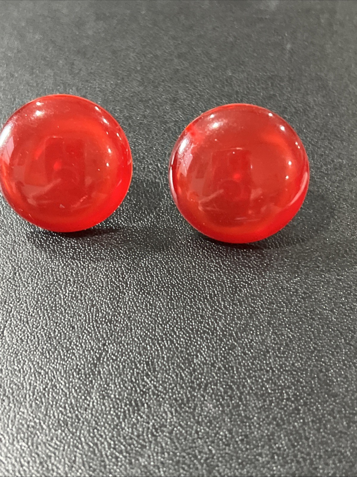 vintage red lucite Screw Back Earrings