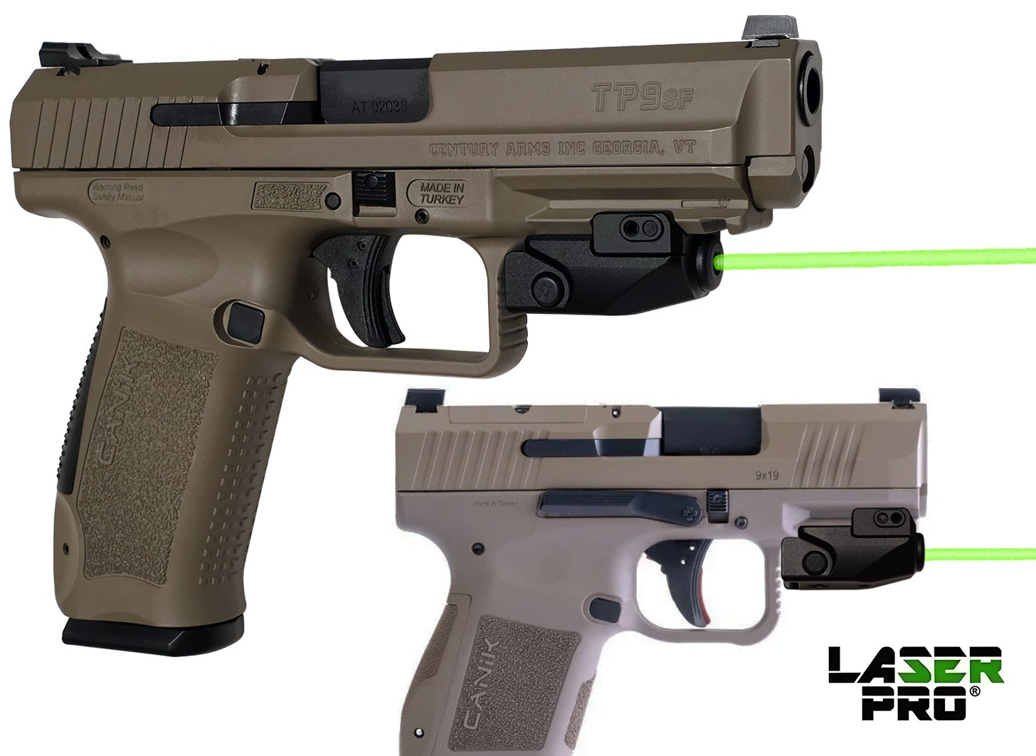 Green Laser Sight for CANIK MC9L, METE MC9, METE SC, TP9 Elite SC, TP9 SUB METE
