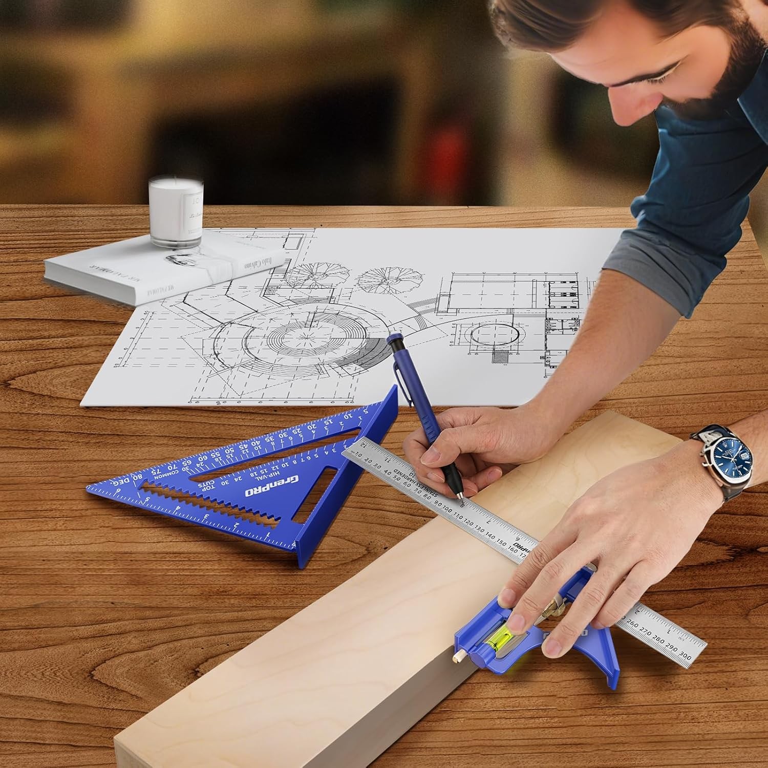 Combination Square and Carpenter's Square Tool Set, Carpenter's Square