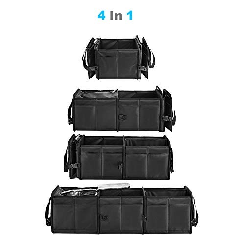 Durable Car Trunk Organizer with Premium 3 Compartments with Reflective Strip