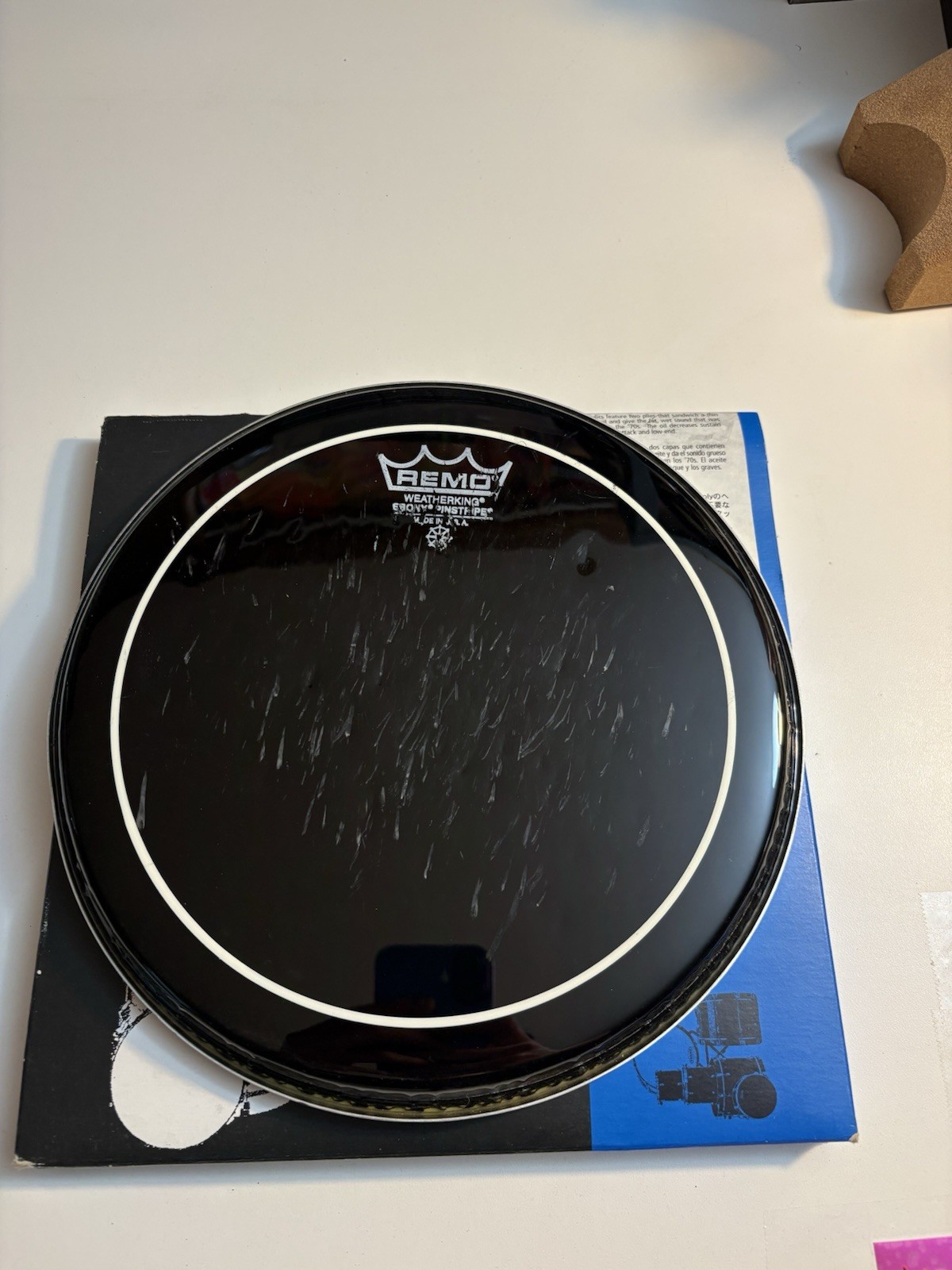 Remo Weatherking Ebony Pinstripe drumhead 10” *Used*