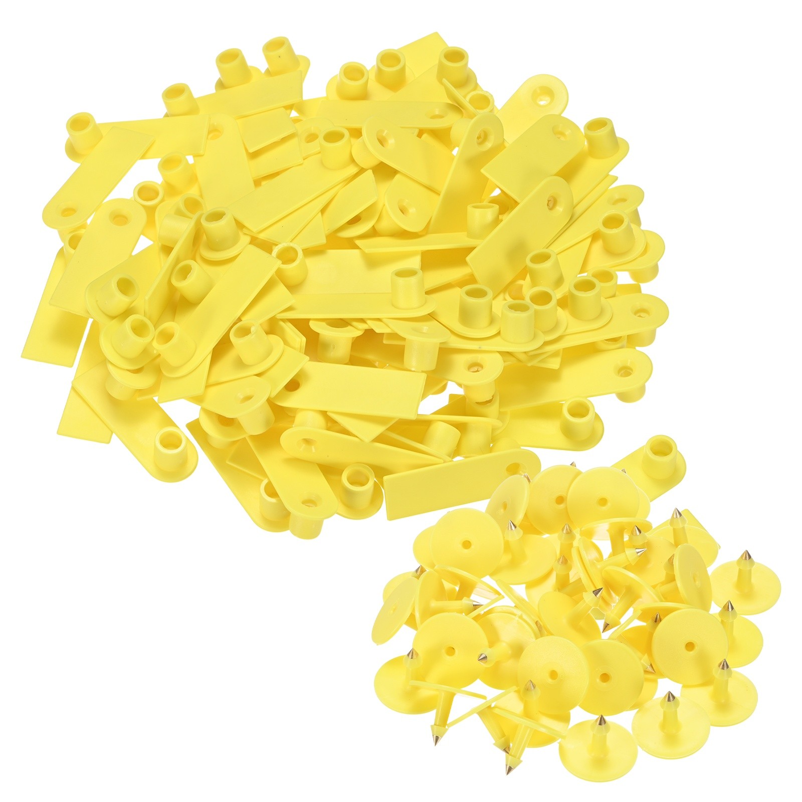 100-Pack Sheep Ear Tags, TPU Blank Livestock Ear Tags [Yellow]