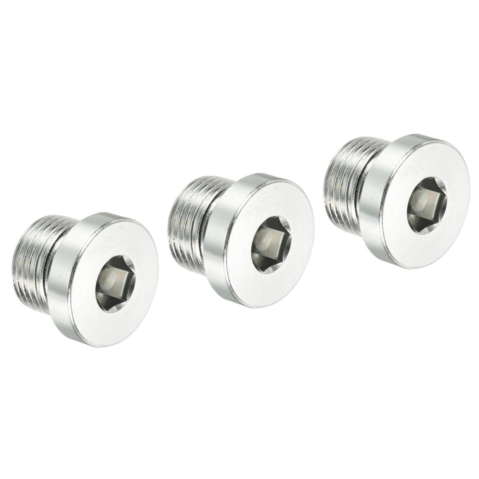 G3/8 Hex Head Pipe Fitting Plug, 3 Pack Male Thread 45# Steel Plug