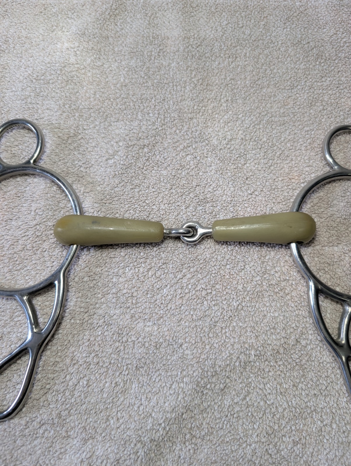 Equestrian Tack Horse Bit Flexi Snaffle With Large Rings Soft Mouth Bit