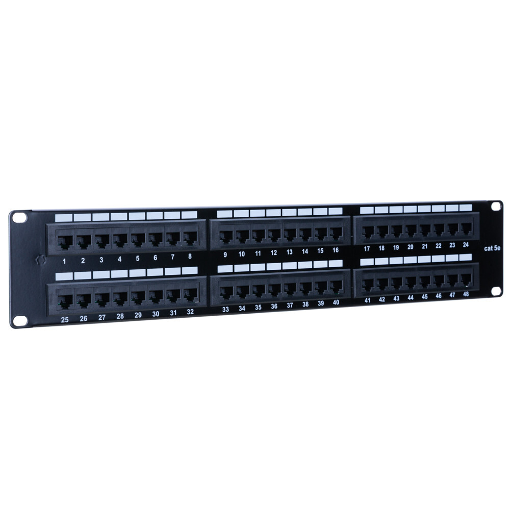Cat5e 48 Port Patch Panel 110Type 23-26AWG RJ45 Ethernet LAN Network Rack Mount