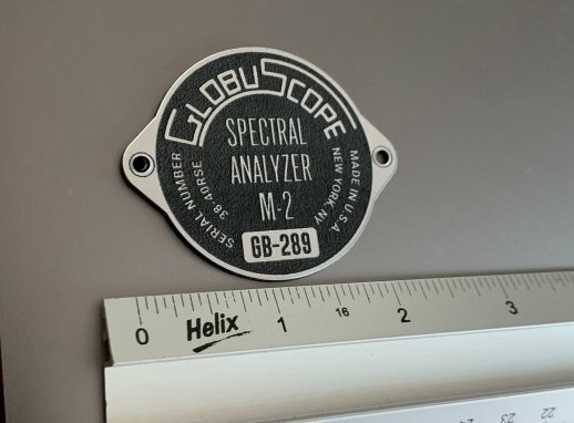 CUSTOM GLOBUSCOPE SERIAL DATA PLATE PROP GHOSTBUSTERS 2