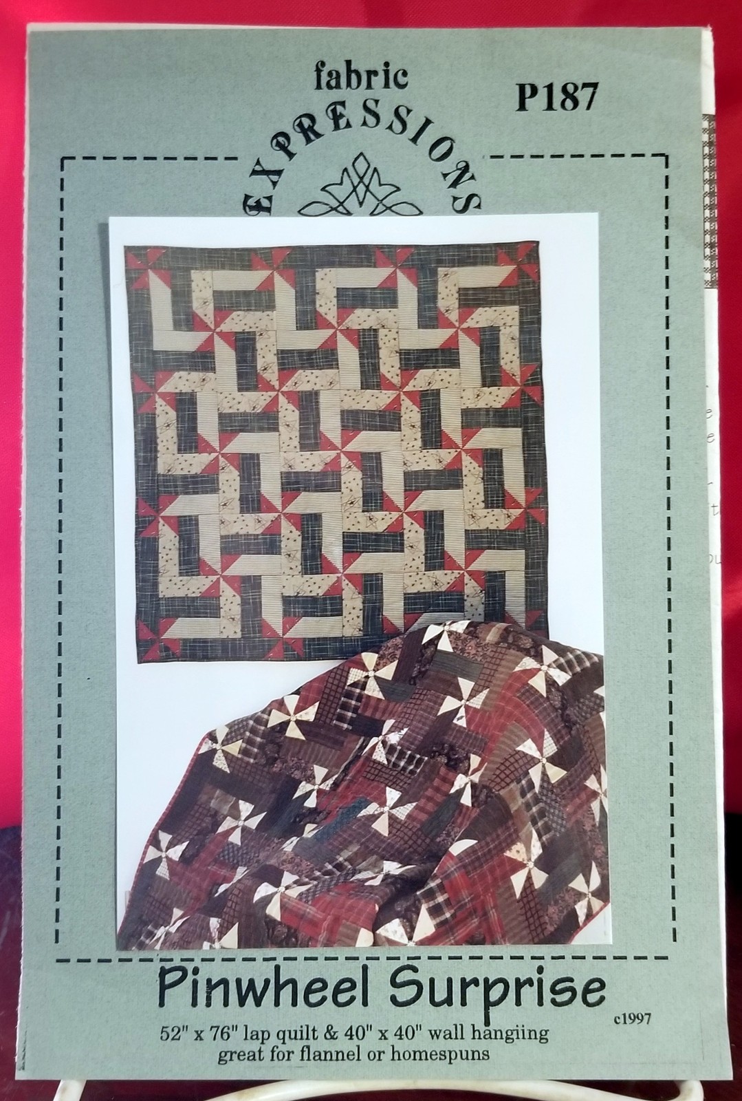 Pinwheel Surprise Quilt Pattern - Fabric Expressions #P187 - 1997 - multi sizes