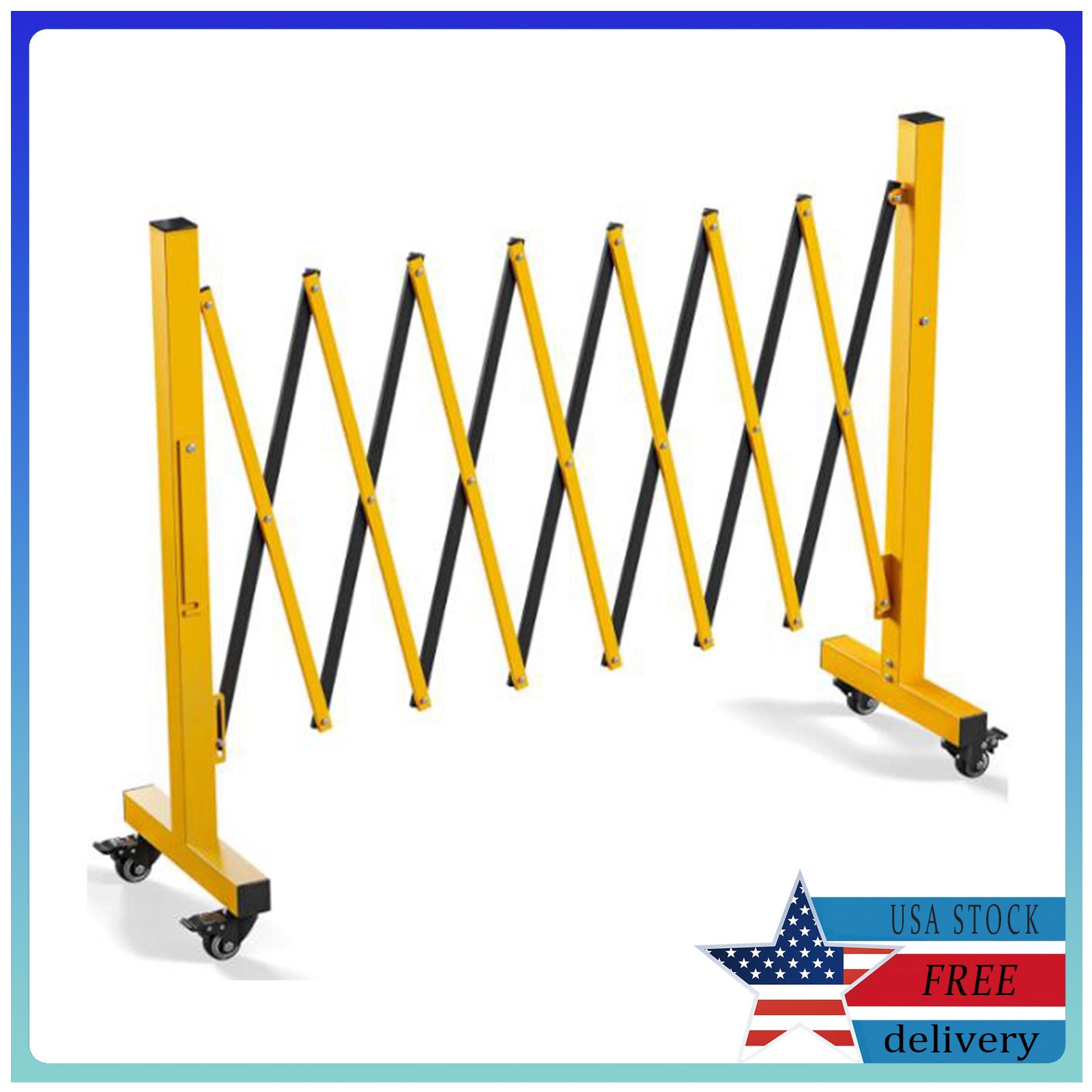 8FT Traffic Barricade Security Gate Retractable Fence Outdoor Barricade Fence