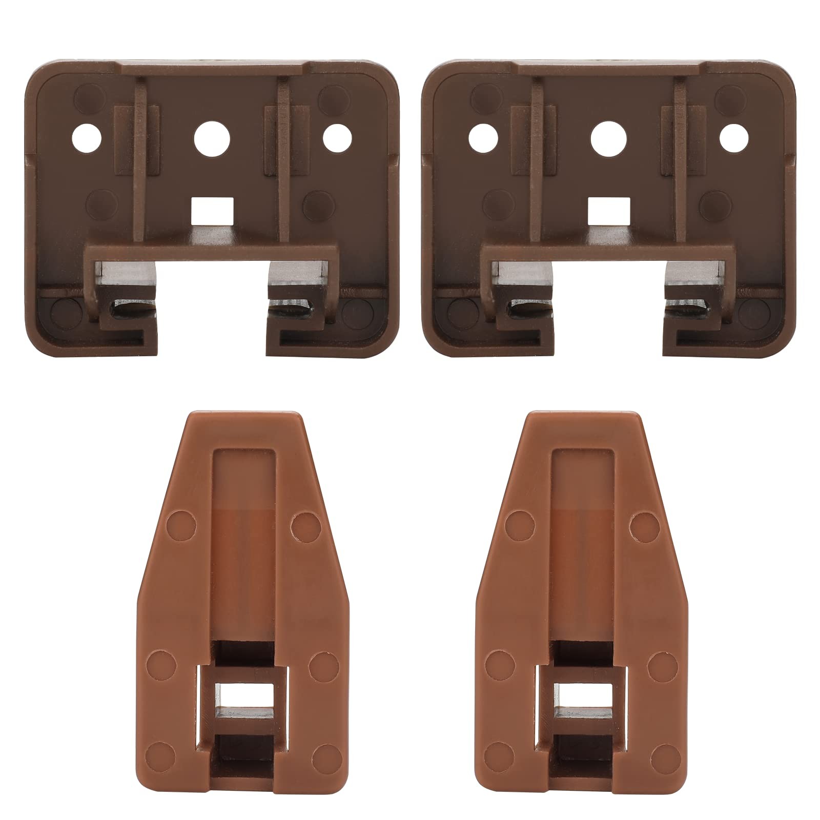 LONTAN DGSL01 Plastic Drawer Slides and Guides 2 Pack 2 Pack, Drak Brown