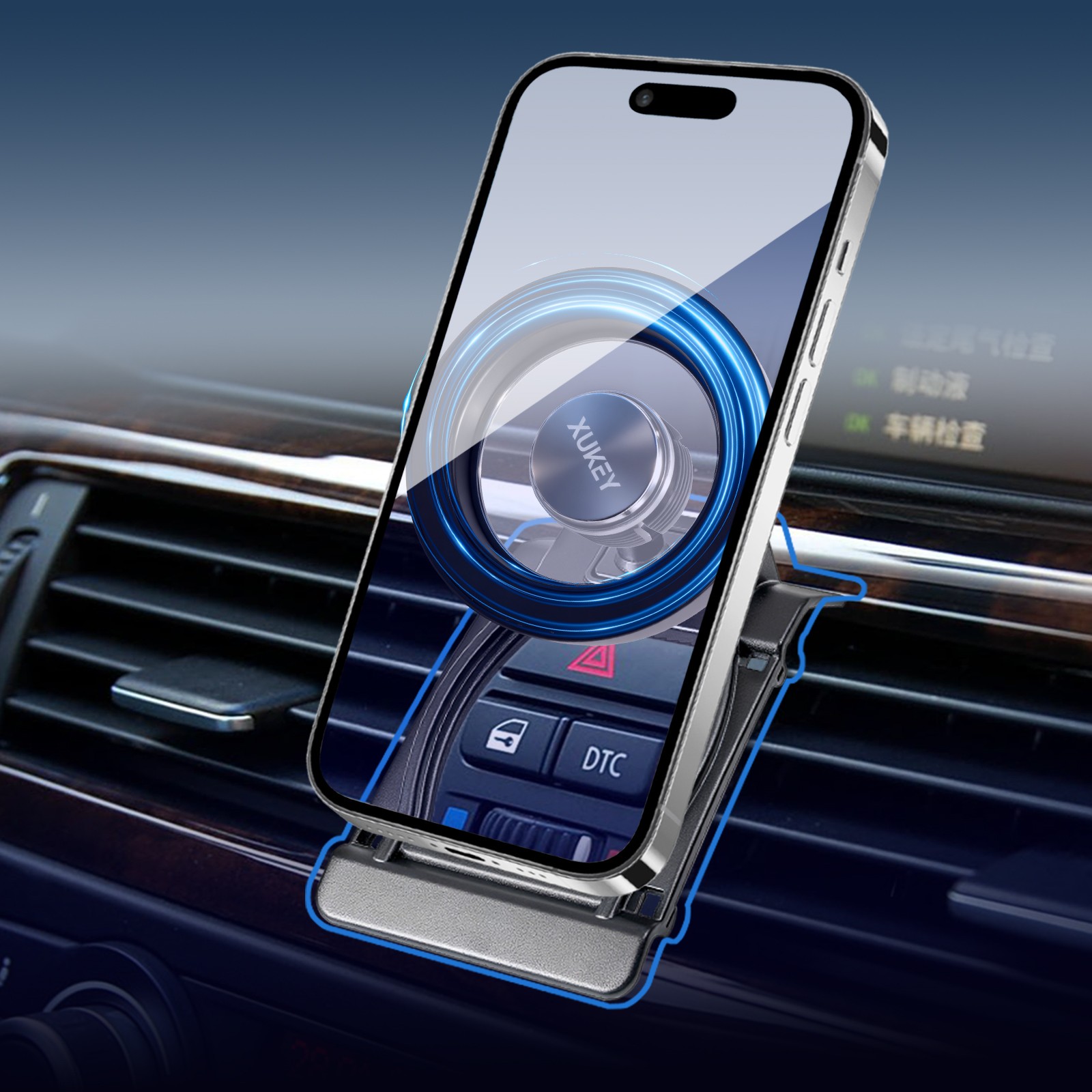 For BMW 3 Series 2005-2012 Magnetic Car Bracket Mobile Phone Holder Adjustable