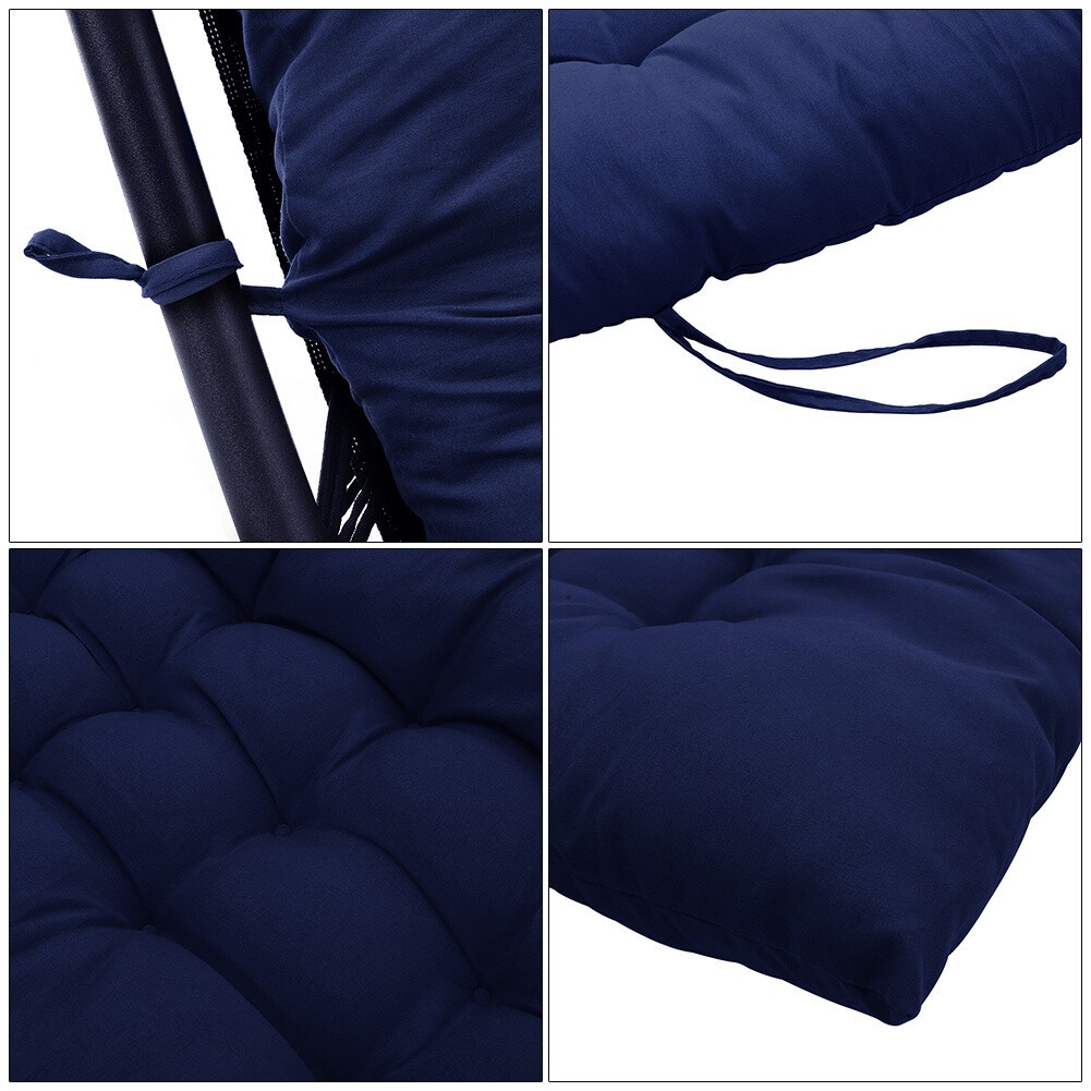 Chaise Lounge Cushion Seat Back Indoor Outdoor Rocking Chair Sofa Cushion w/ Tie