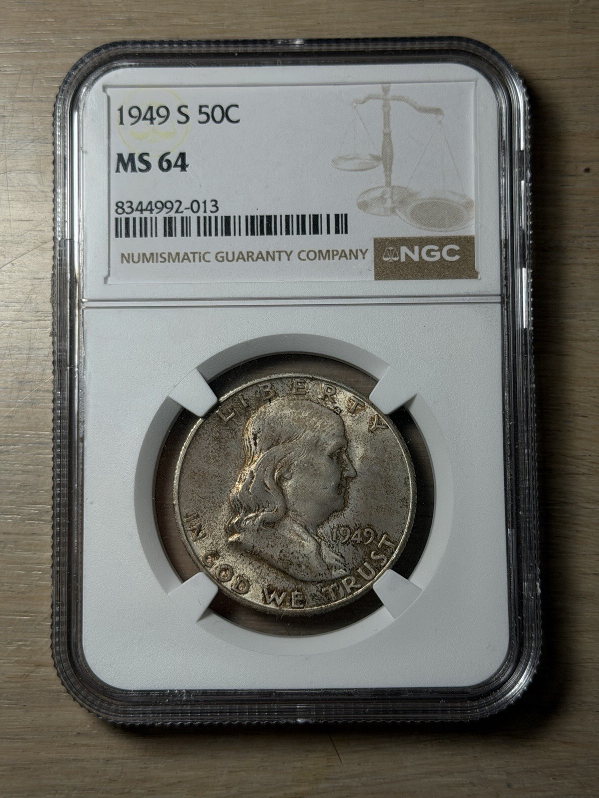 1949 S 50C Franklin Half Dollar- NGC MS64
