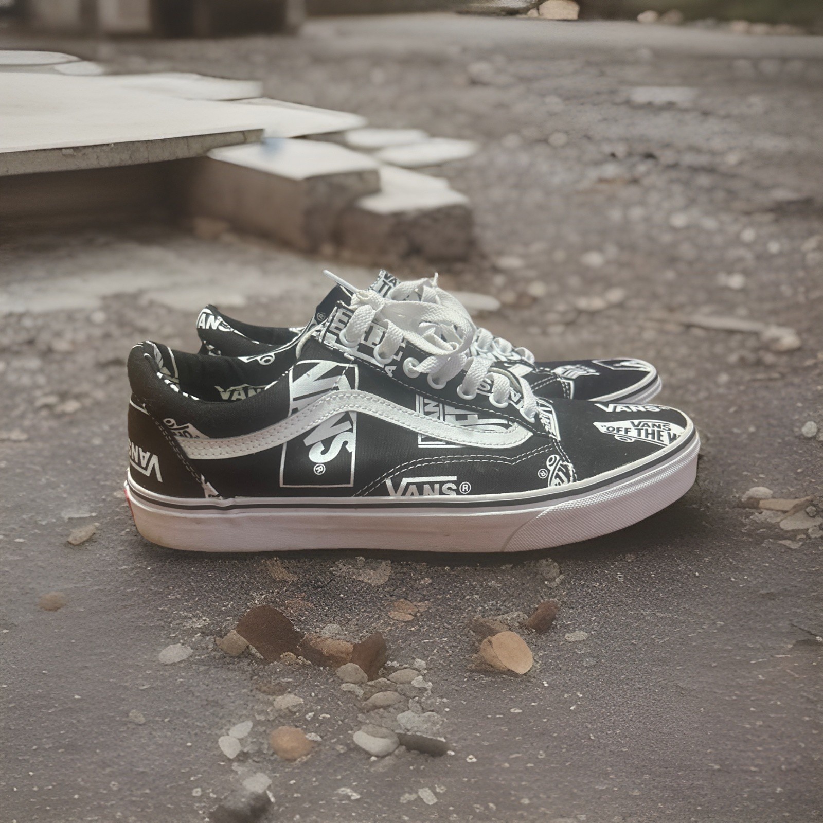 Vans Rare Old Skool Off The Wall Logo Print Shoes Men’s Shoes Size 11