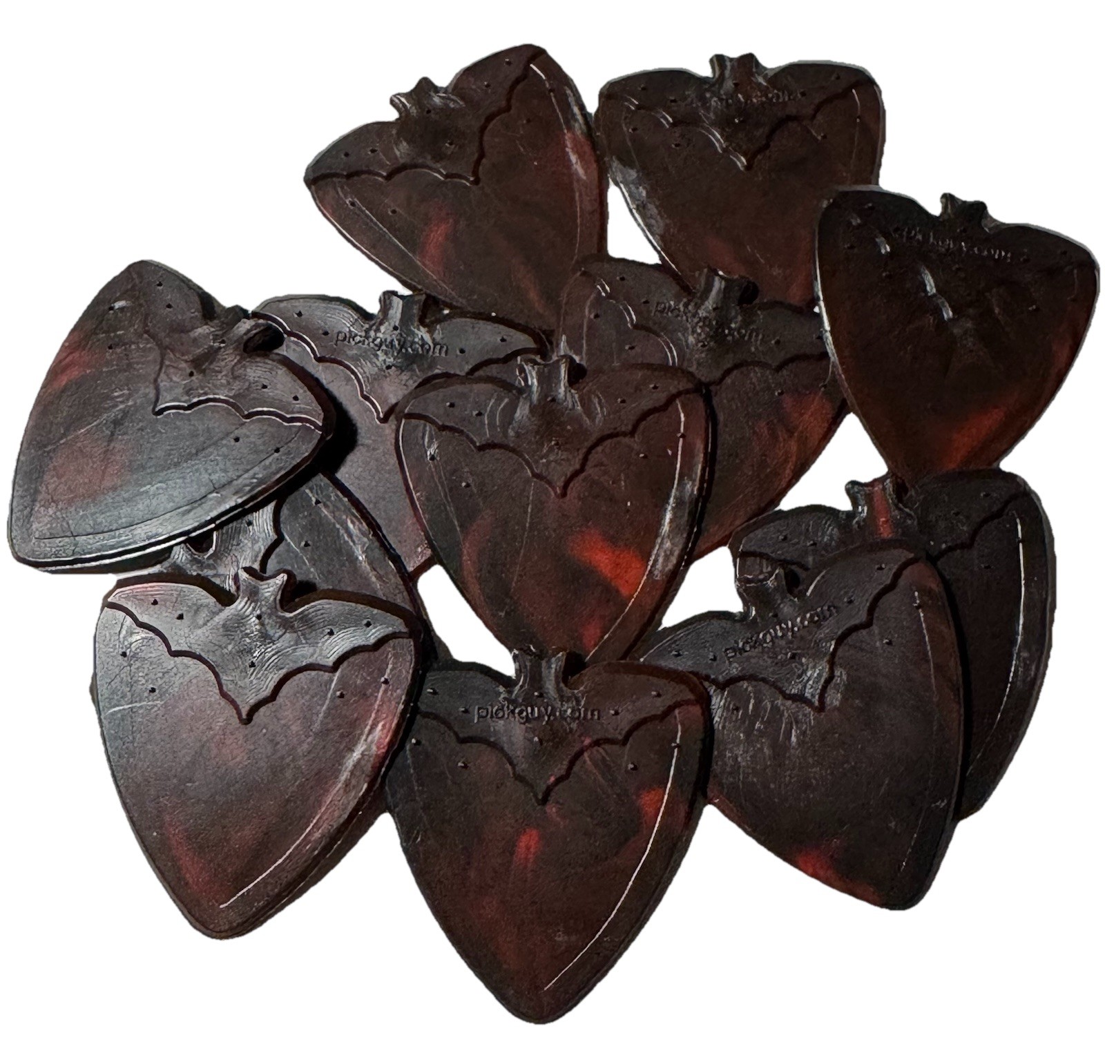 12 pk BLOODY BAT Guitar Picks, .88mm BAT GRIP by PICK GUY Pics Plectrums