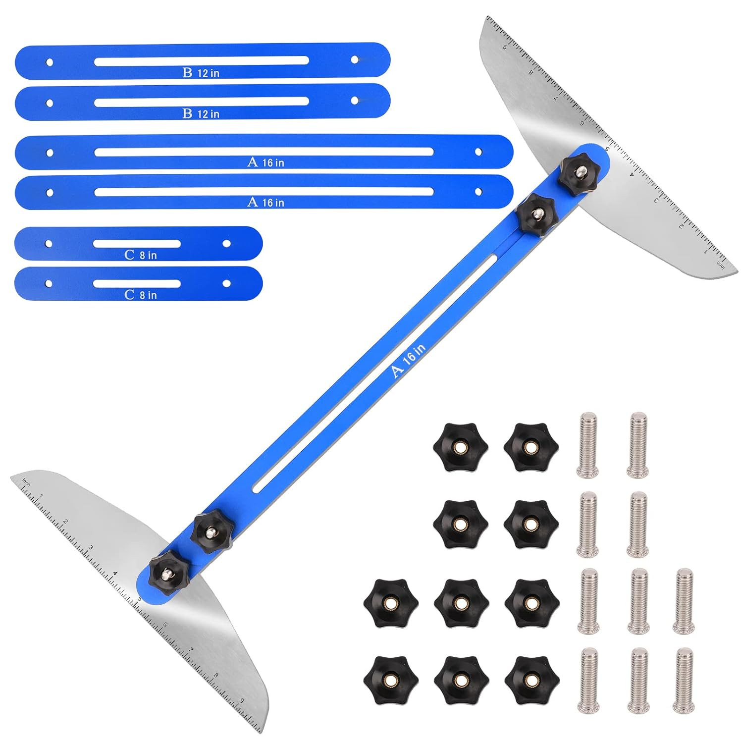 Stair Tread Template Tool,  Stair Gauge Set Shelf Layout Measuring Scribe Tool f