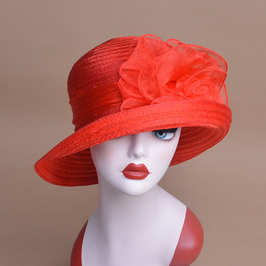 Womens Organza Bowler Bucket Cloche Kentucky Derby Church Sun Beach Hat A267