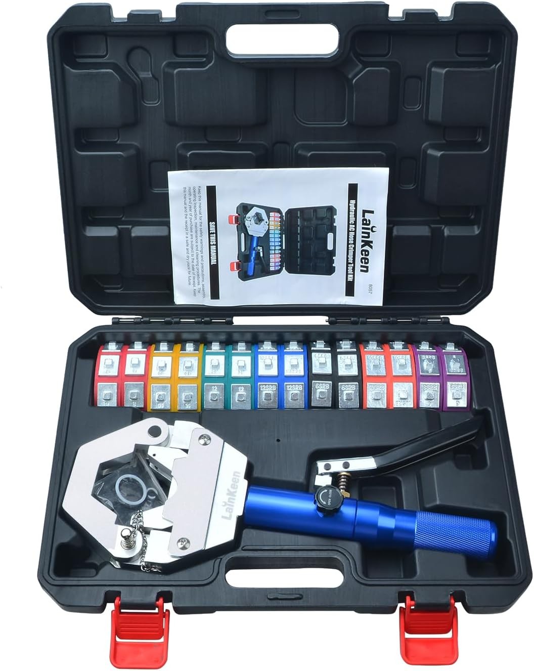 Hydraulic AC Hose Crimper 71500 with Snap-On 7 Dies, Manual Handheld