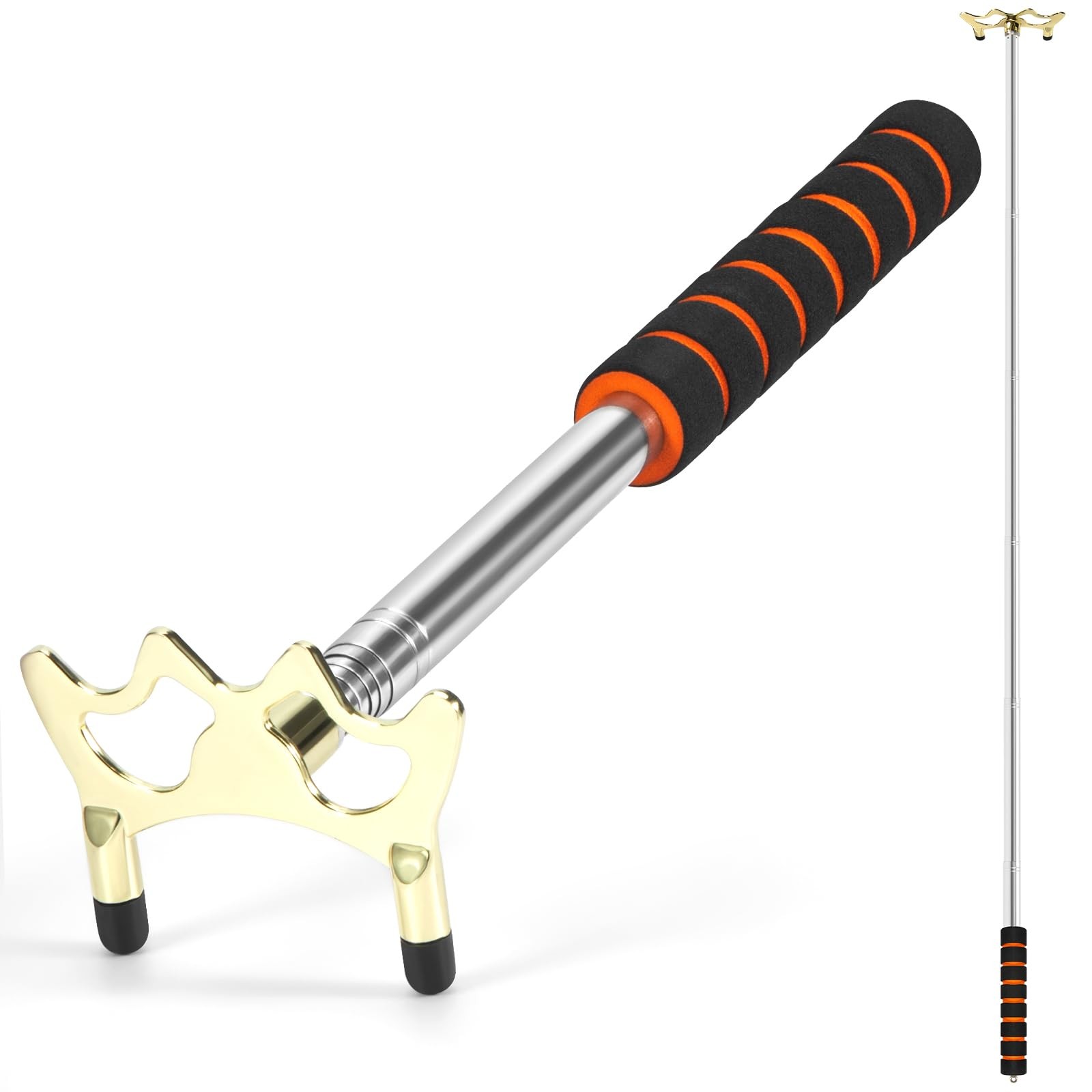 EOTJYAO Pool Bridge Stick, Professional Retractable Low Head, Brass