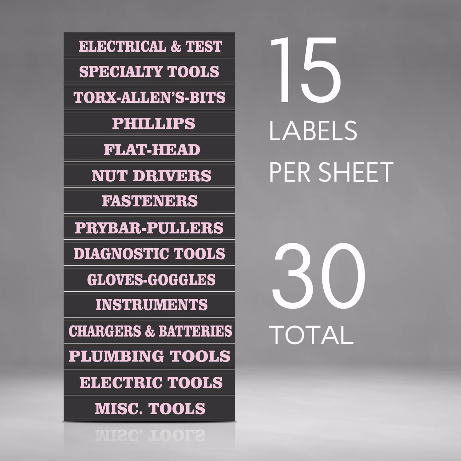 Ladies Edition - Adhesive TOOLBOX LABELS Organize Wrenches & Tools fast & easy