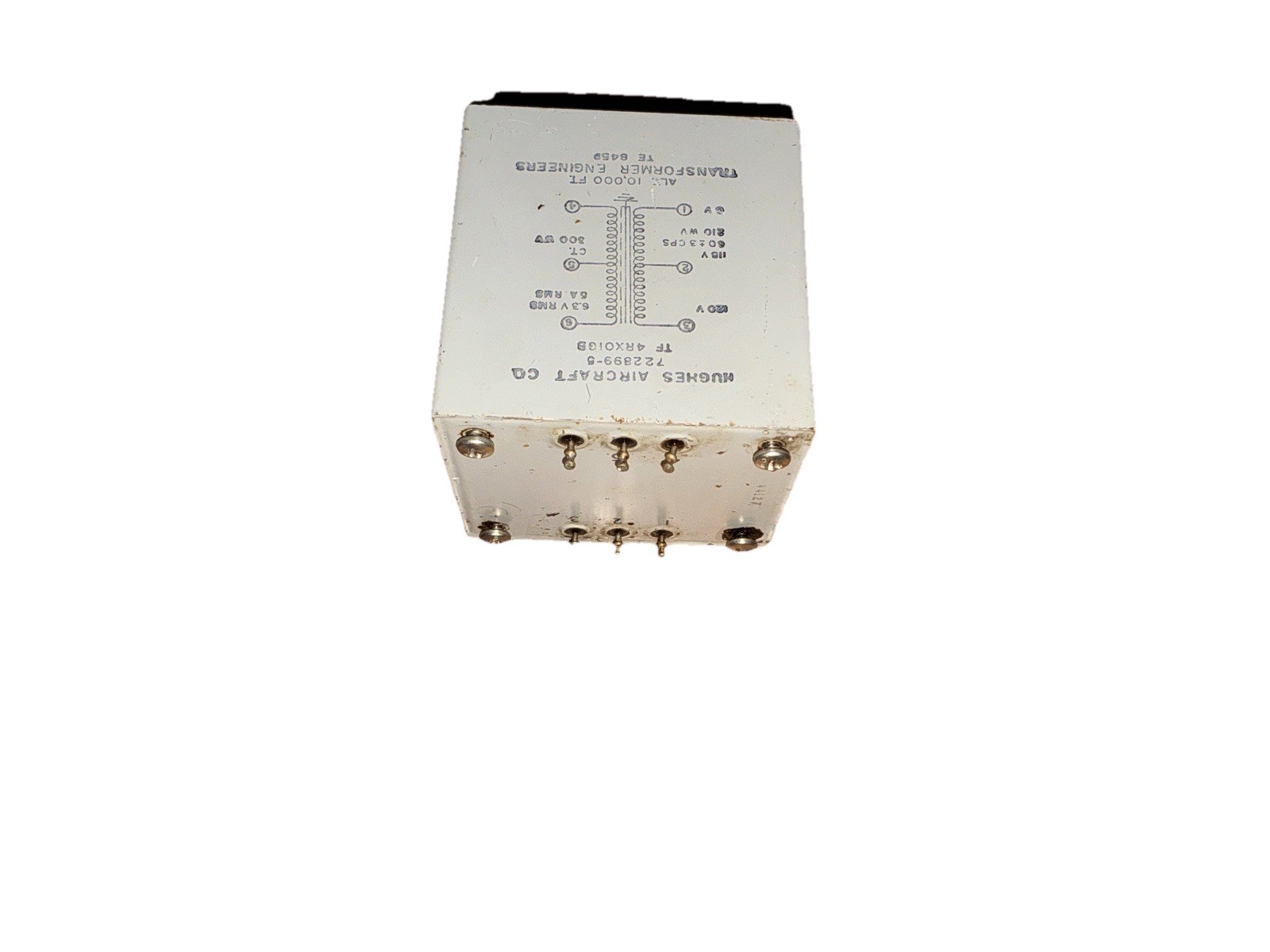 Vintage Transformer HUGHES TF 4RX01GB  TE8459 120V 6.3V RMS  5.A RMS