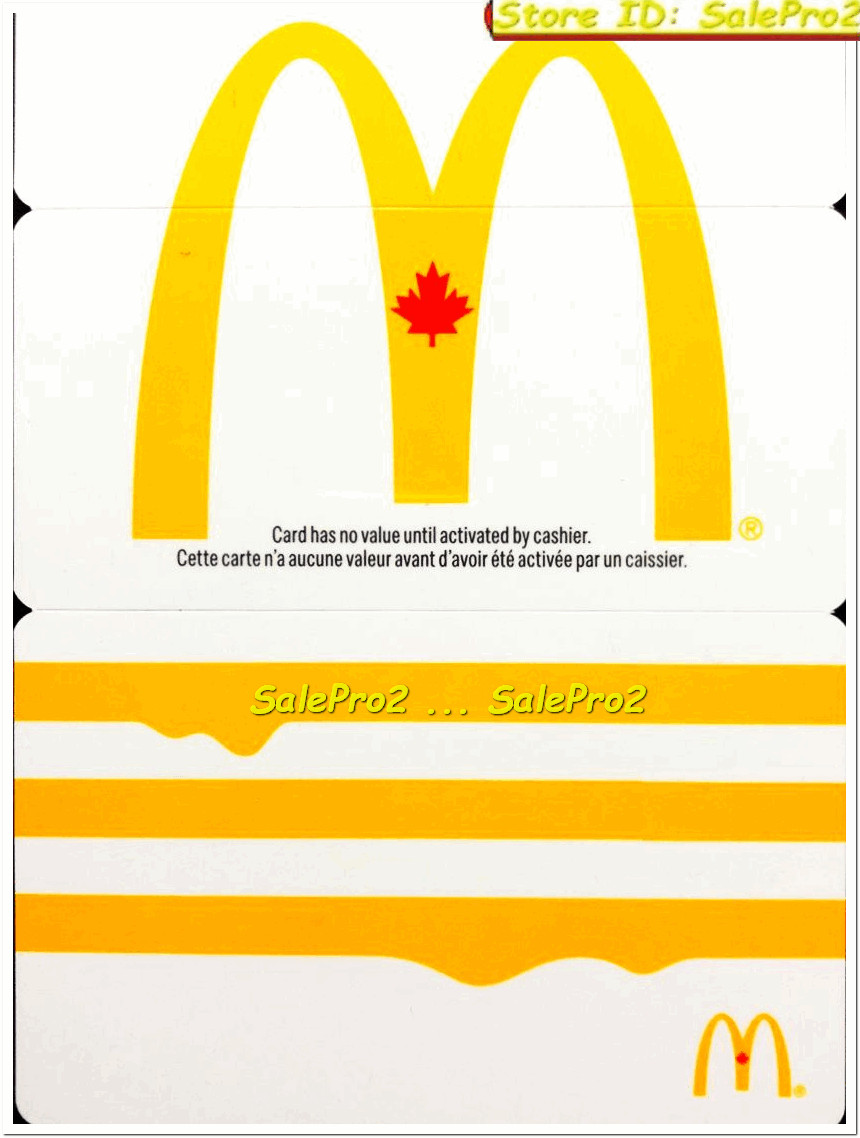 McDONALD 2022 GOLDEN ARCH FRENCH FRIES TWO IN ONE ENG/FR COLLECTIBLE GIFT CARD