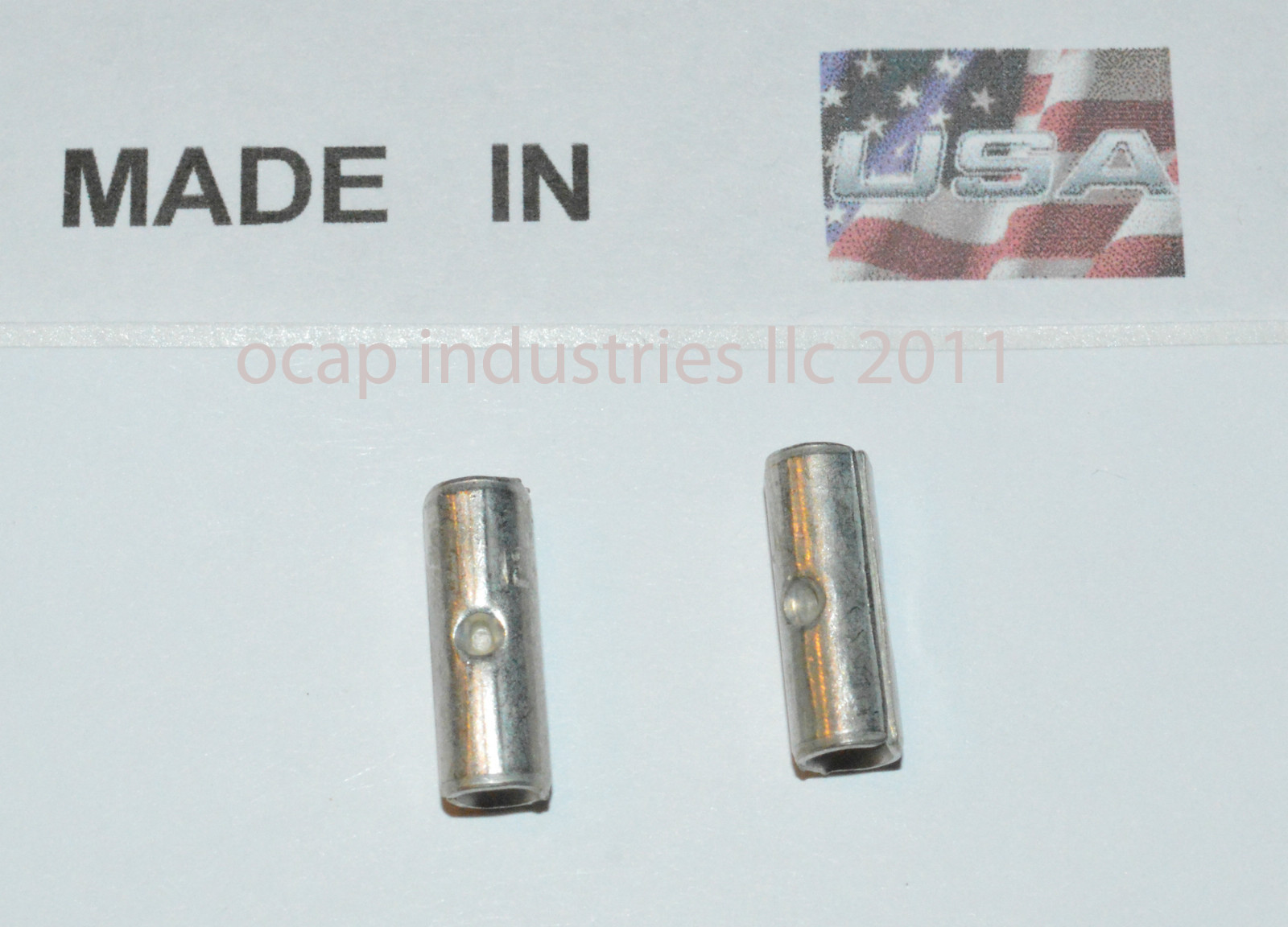 (100) 22-18 UNINSULATED BUTT WIRE CONNECTOR NON-INSULATED SPLICE Made In USA