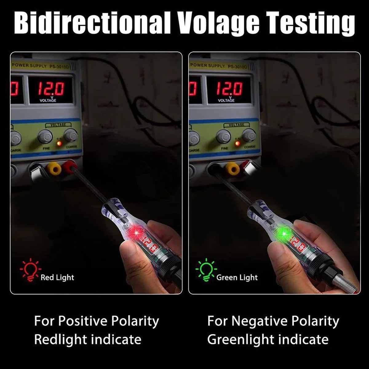 2Pcs DC 6V-24V voltmeter probes for car maintenance and electrical diagnostics