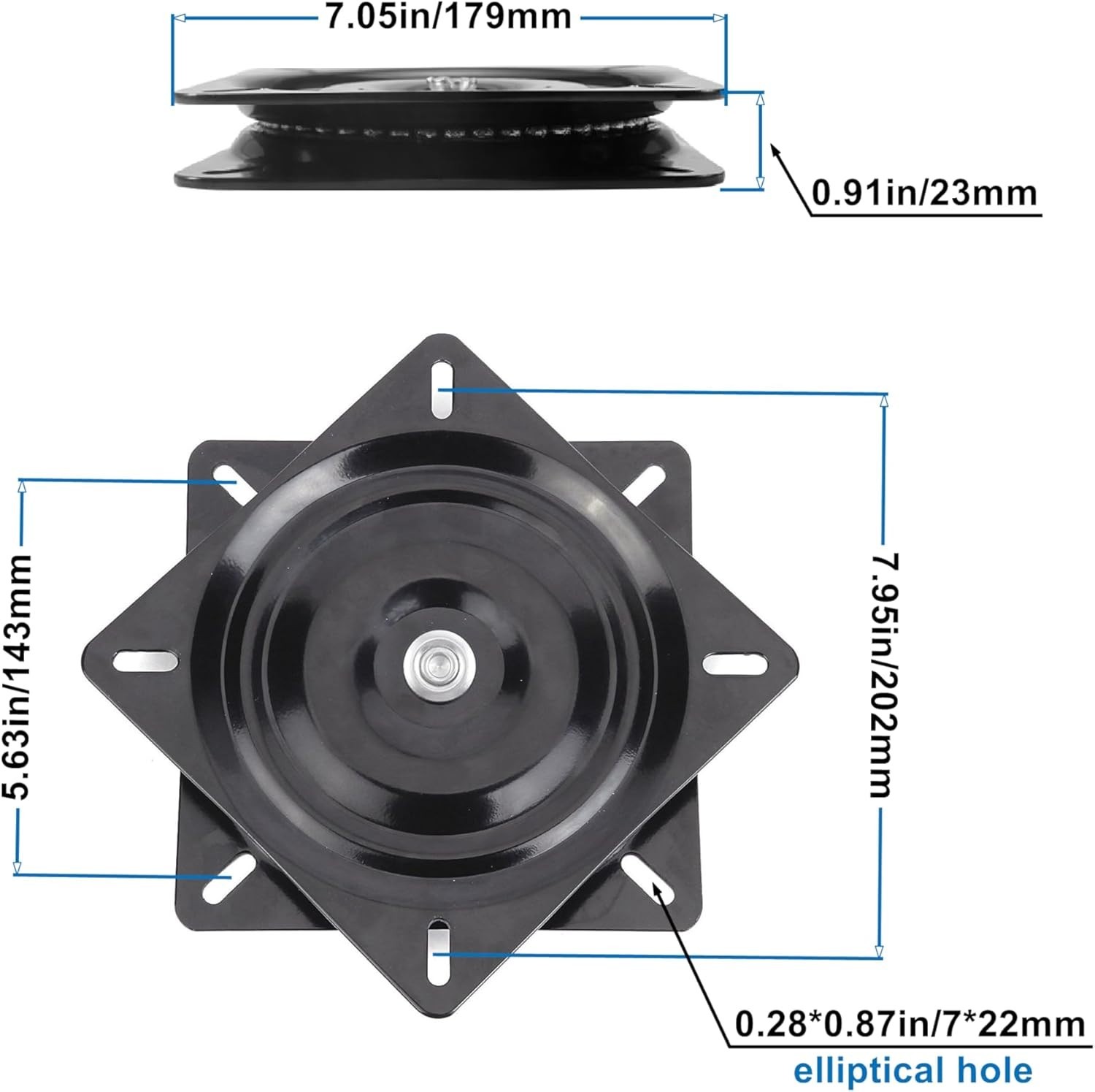 Durable 7-Inch Alloy Steel Swivel Plate with Ball Bearings for Furniture