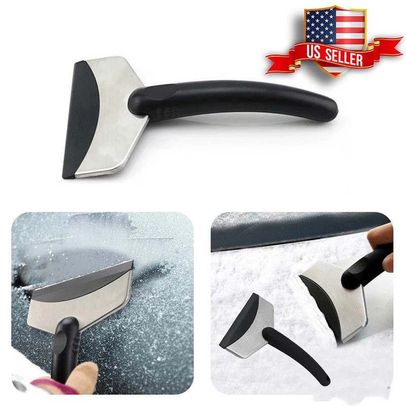 Heavy Duty Car Ice Scraper Snow Shovel – Stainless Steel Windshield Defrost Tool