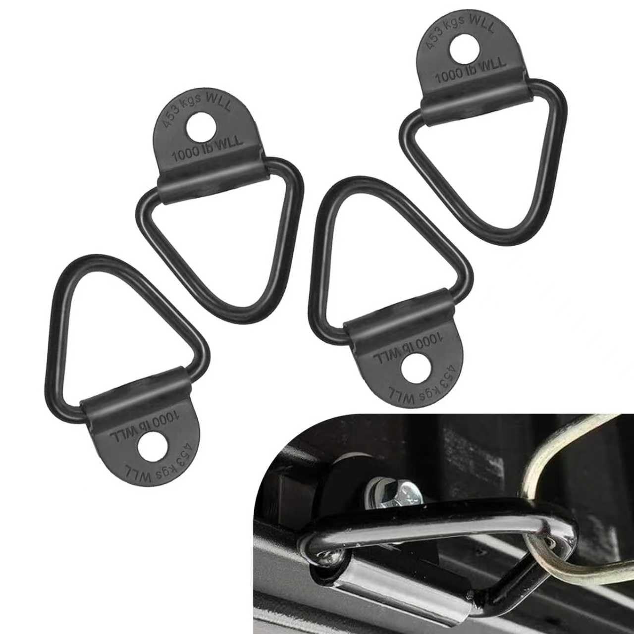 4 PCS Car Cargo Tie Down Anchors, Heavy Duty Cargo V-ring Anchors, Metal Trai...