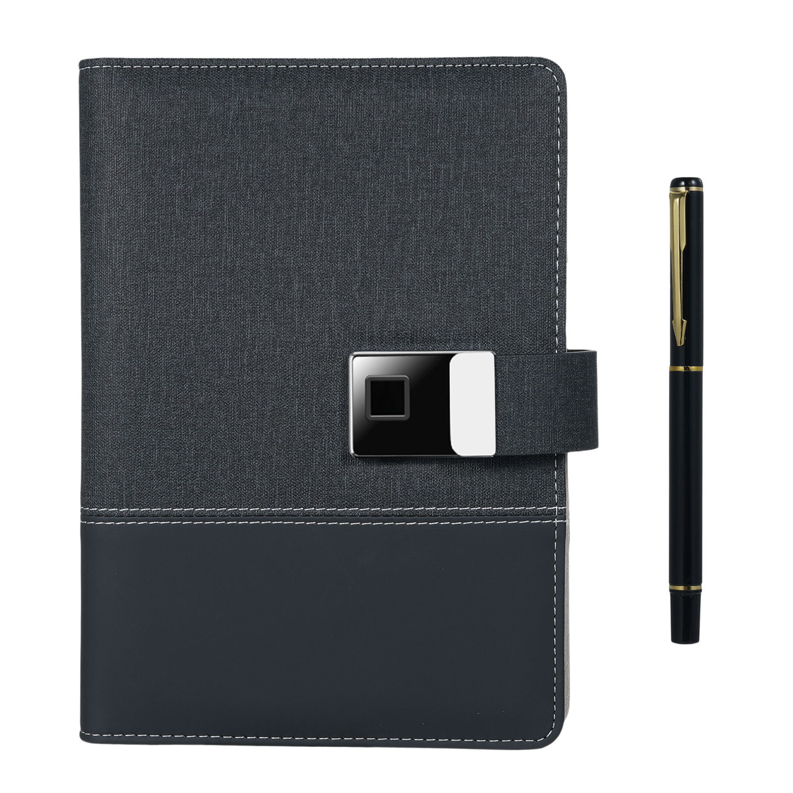 Leather Notebook with Fingerprint Lock and  16GB High- USB Drive O7A0