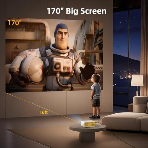 Mini Projector, Projector with WiFi and Bluetooth, 1080P Support Movie