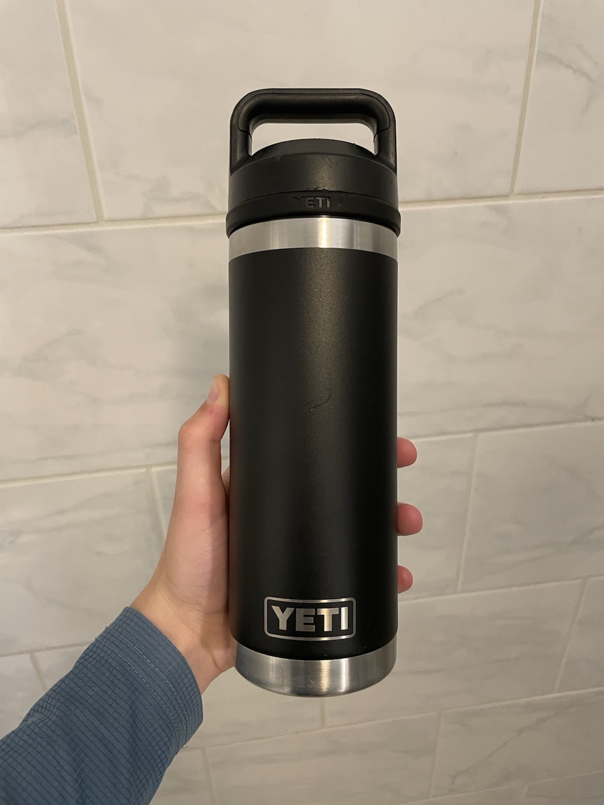 YETI Rambler 18 oz Bottle with Chug Cap – Black “SentinelOne” – Used