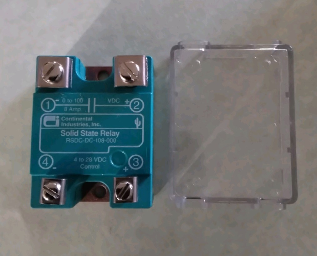 SOLID STATE RELAY ,0-100VDC@8A,4-28 VDC CONTROL, CONTINENTAL RSDC-DC-108-000 NEW