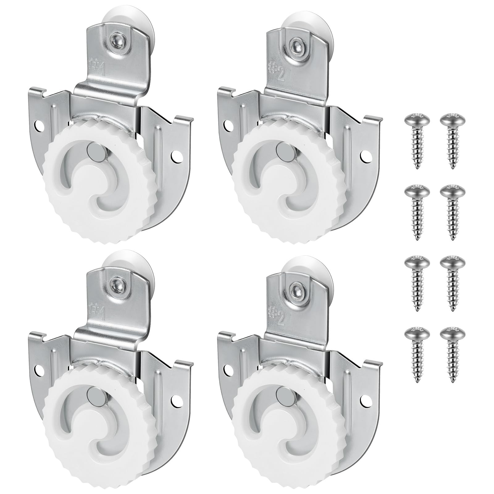 4 Pack Silver Sliding Closet Door Hardware Set Wardrobe Roller Kit