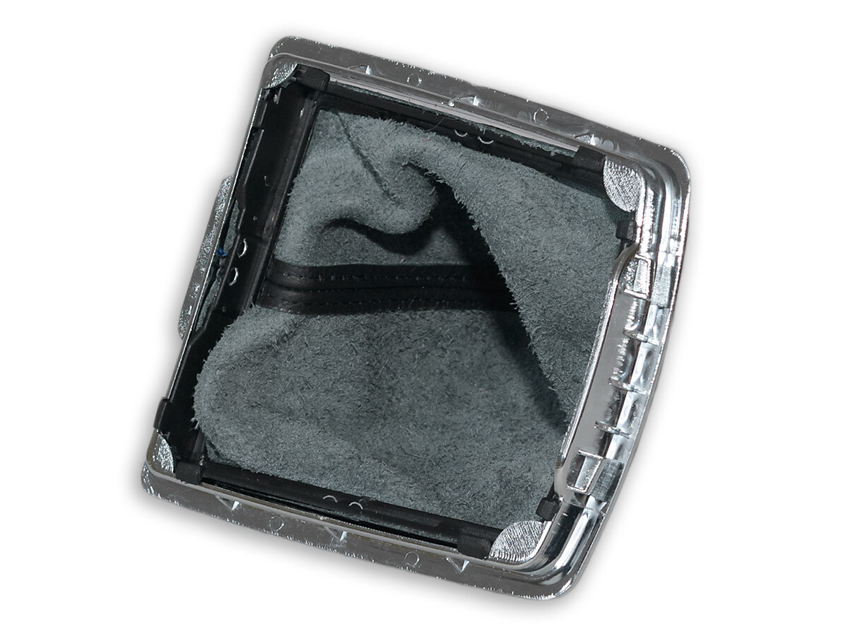 FOR FORD FOCUS 2 04-07 GEAR GAITER LEATHER EMBROIDERY RED ST + CHROME FRAME