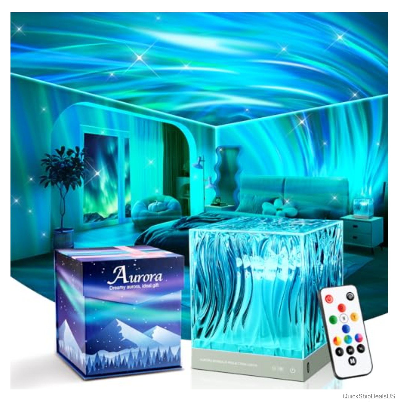 Aurora Light Projector 18 Colors 162 Modes Remote Control Timer Mood Lighting