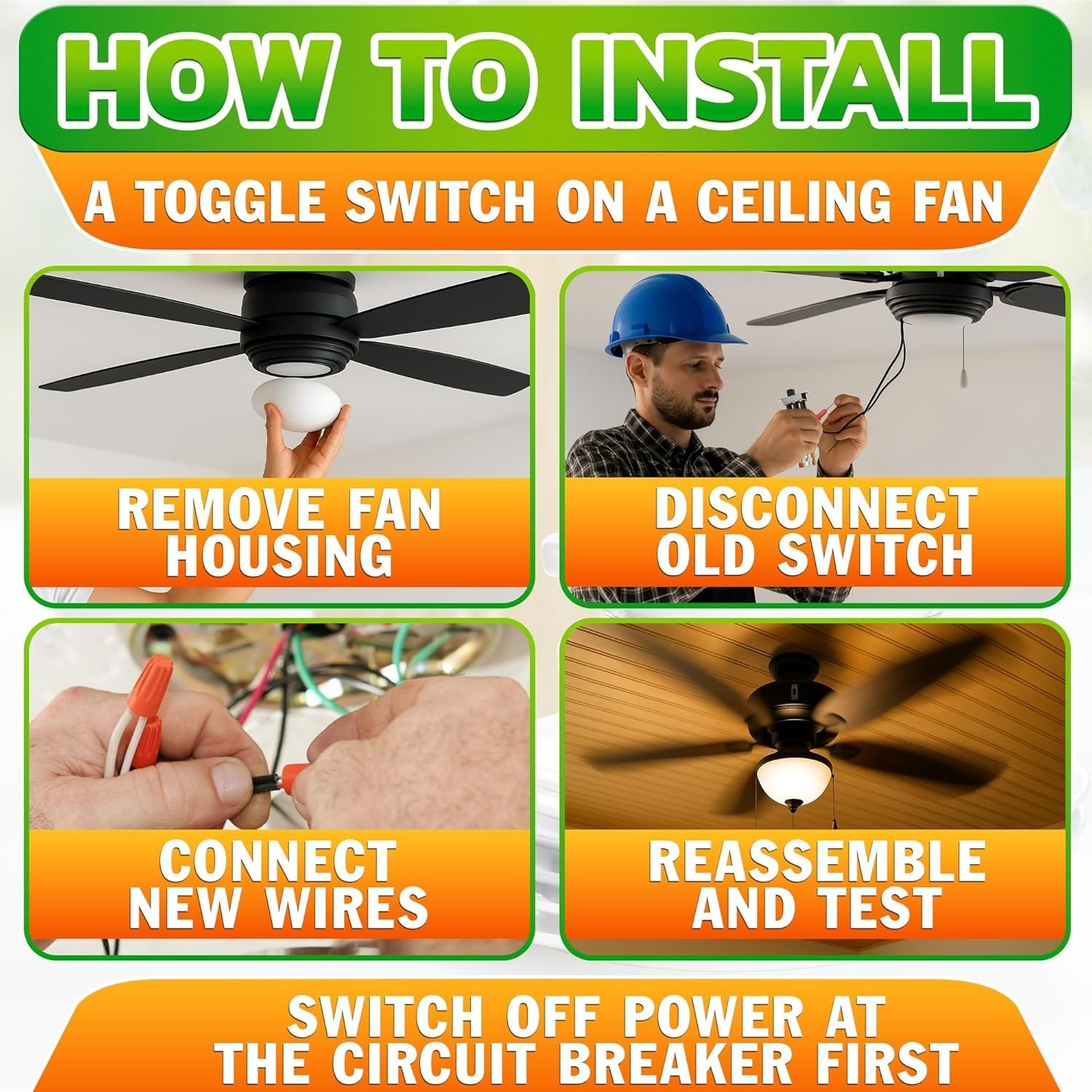 Quality 6-Pin Ceiling Fan Reverse Switch - Easy Forward/Reverse Control