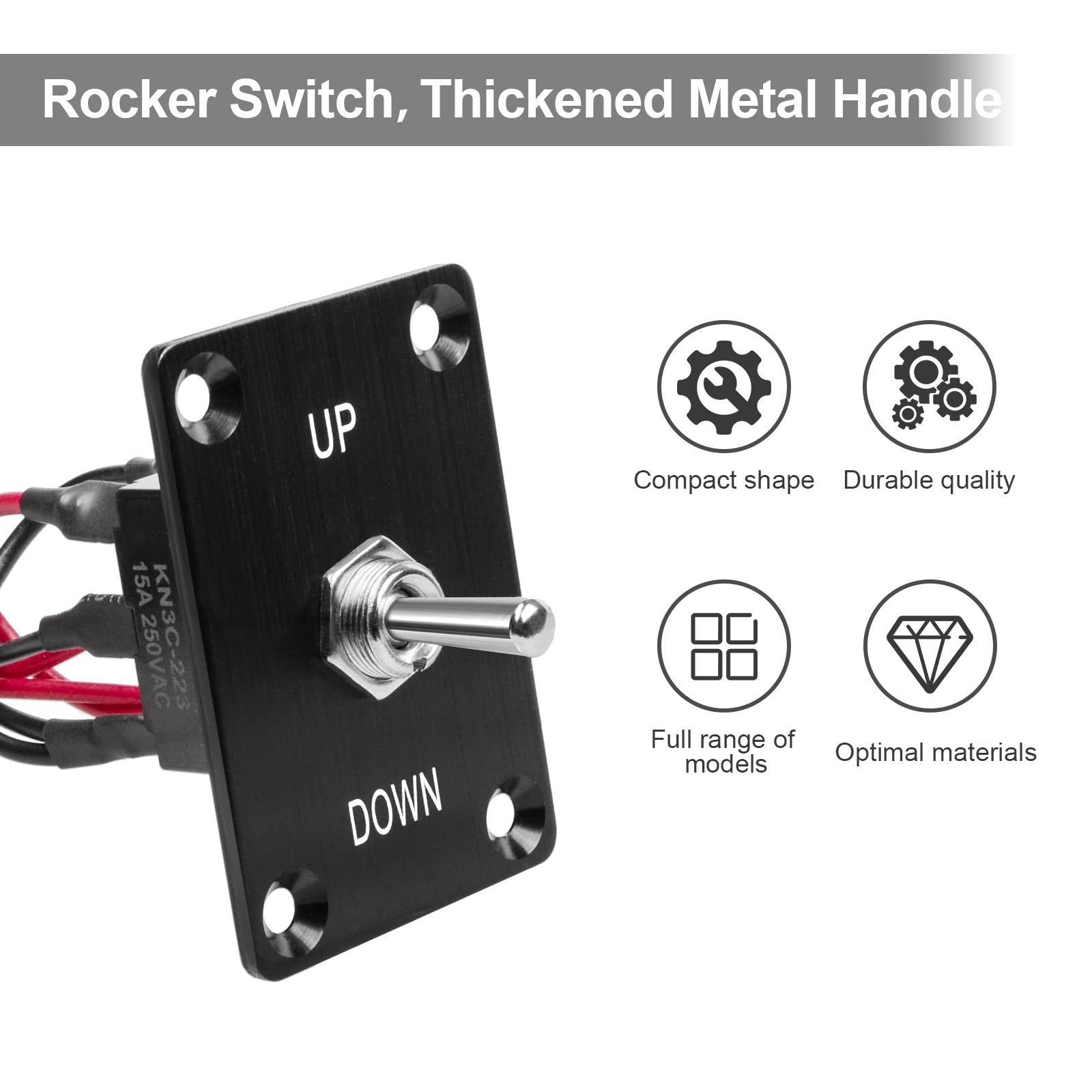 GUETNEU Button Switch Rocker Toggle Self Reset Up-Down, Up-Down