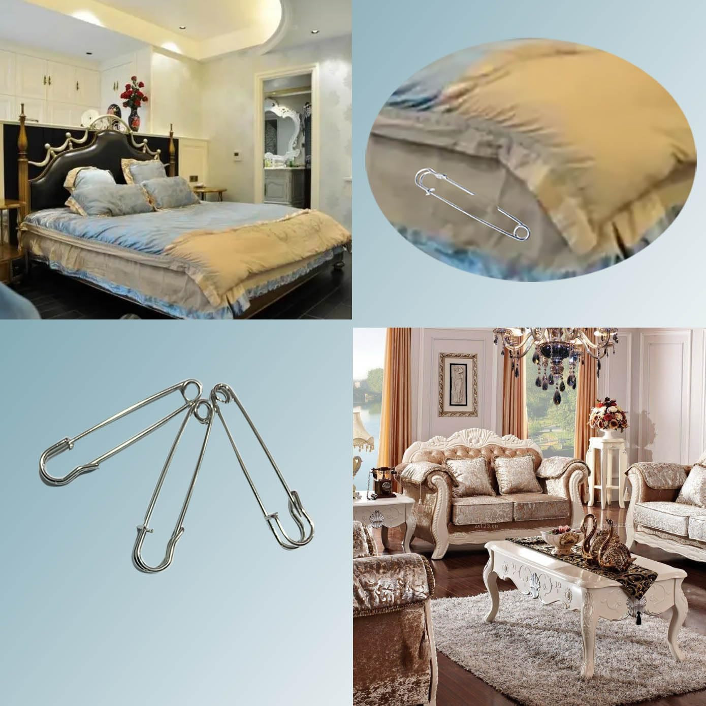 20PCS Large Safety Pins, 4Inch and 3Inch Heavy Duty Safety Pins for Fashion, ...