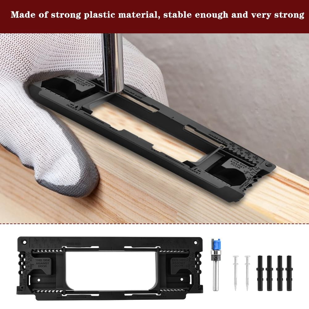 Door Hinge Jig Kit for Router, Adjustable Mortise Template Guide