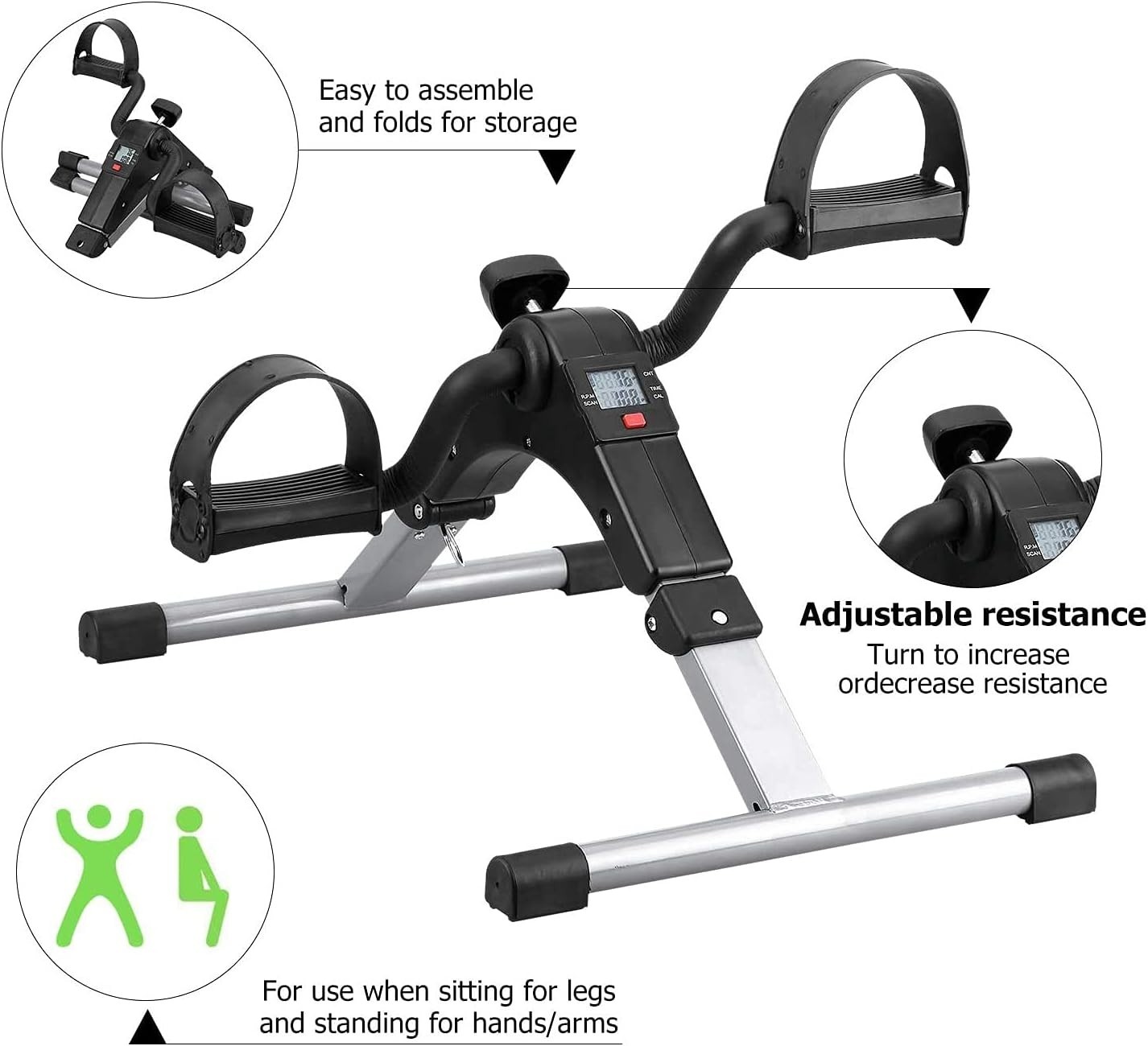Pedaleador De Bicicleta Para Debajo Del Escritorio, Mini Bicicleta Portátil NEW.