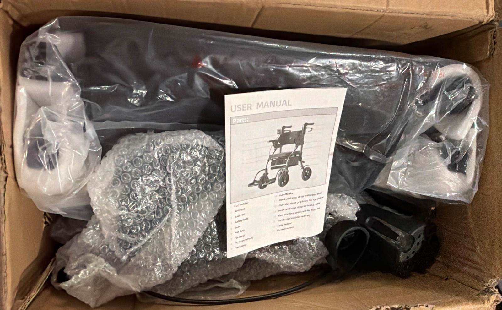 BigAlex Rollator Walker 2-in-1 Wheelchair with Seat Transport Walker