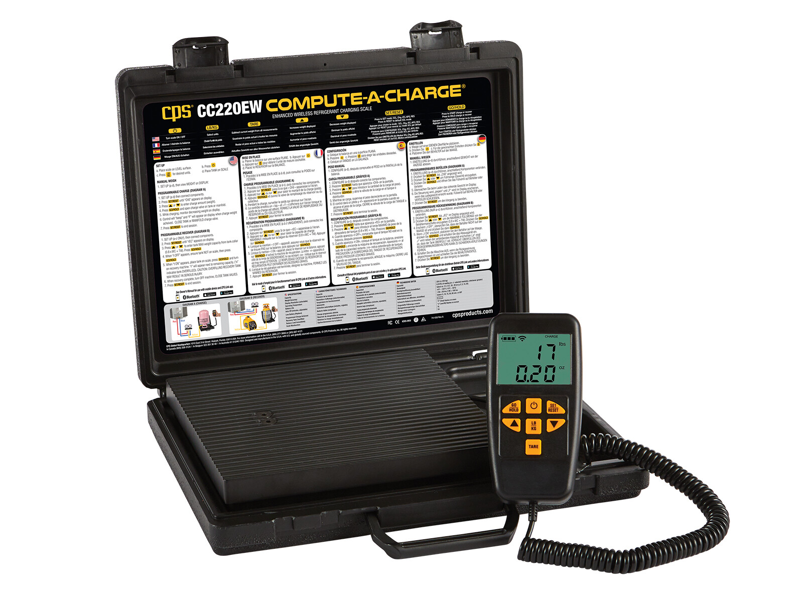 CPS CC220EW Compute-A-Charge Enhanced Wireless Refrigerant Charging Scale