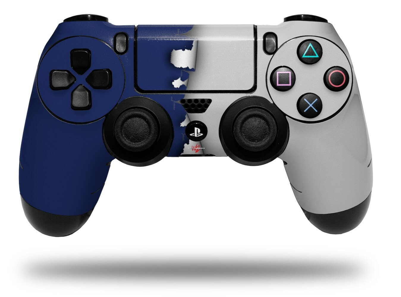 Skin for Sony PS4 Controller Ripped Colors Blue Gray