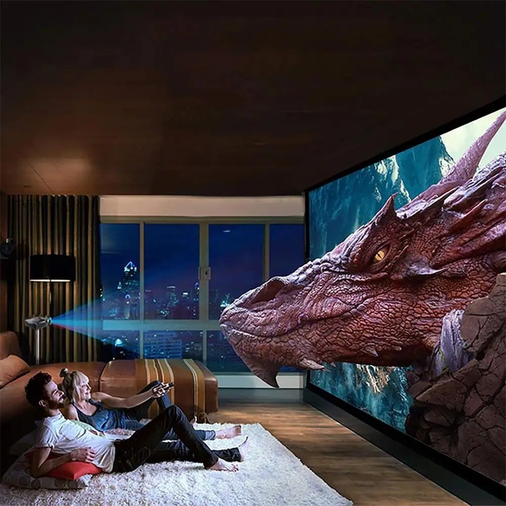 Anti-Light Metal Projector Screen High Brightness 16:9 3D HD 4K Movies Screen