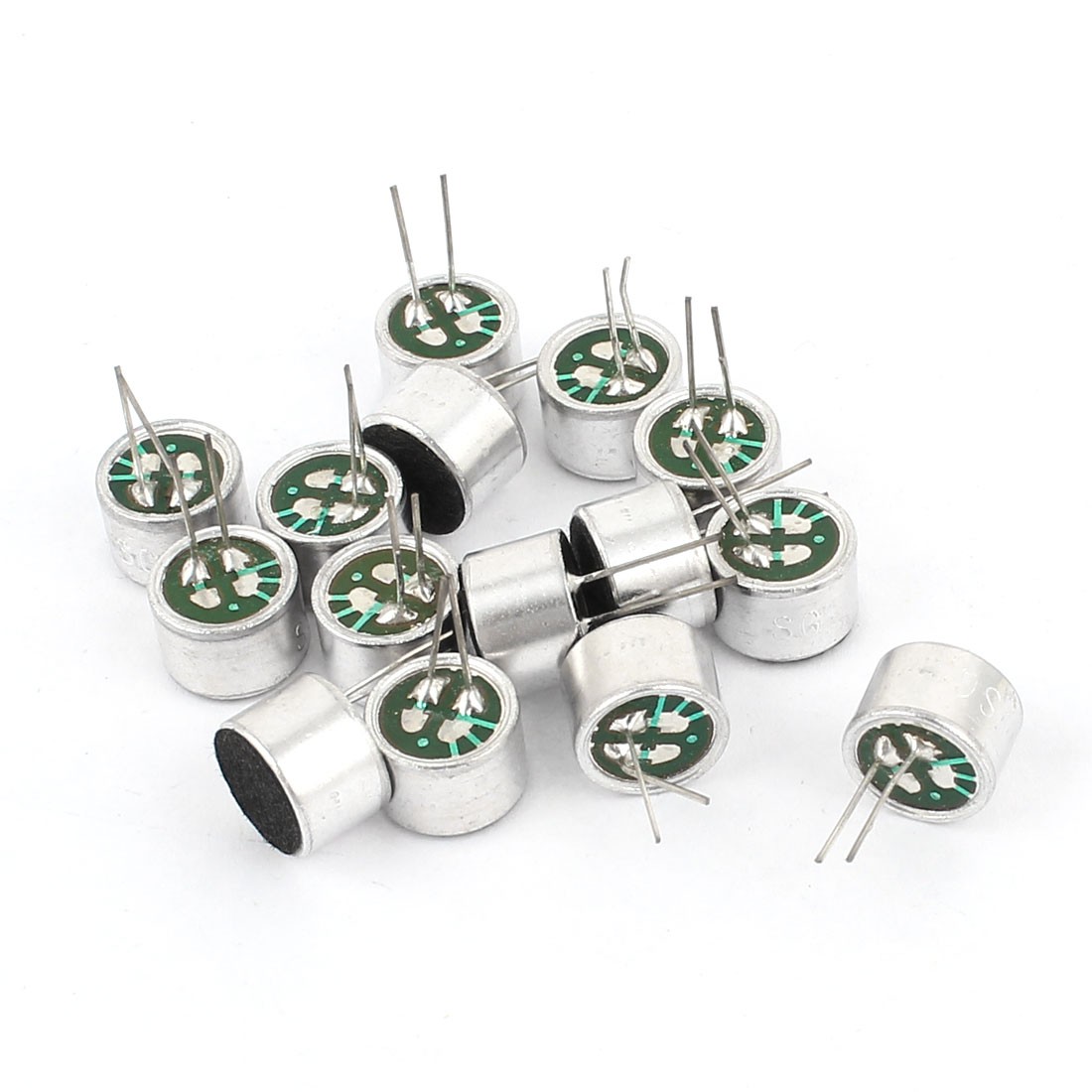 15pcs Electret Condenser Capacitor 2Pins Cylindrical Pickup 9mm x7mm